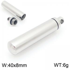 European and American minimalist and personalized stainless steel creative opening sealed slender cylindrical charm silver pendant - KP117012-KLA
