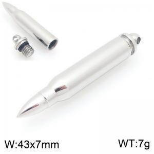 European and American minimalist and personalized stainless steel creative opening sealed bullet charm silver pendant - KP117014-KLA