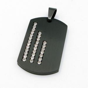 Stainless Steel Stone & Crystal Pendant - KP117165-HR