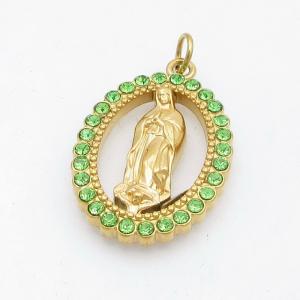 Stainless Steel Stone & Crystal Pendant - KP117962-FA