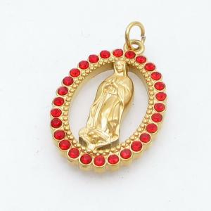 Stainless Steel Stone & Crystal Pendant - KP117963-FA