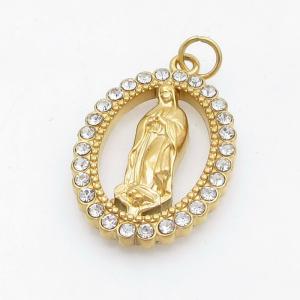 Stainless Steel Stone & Crystal Pendant - KP117964-FA