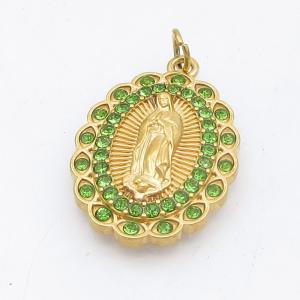 Stainless Steel Stone & Crystal Pendant - KP117965-FA