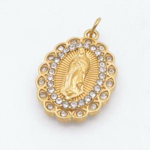 Stainless Steel Stone & Crystal Pendant - KP117967-FA