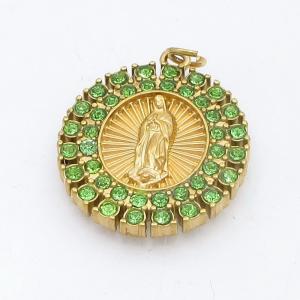 Stainless Steel Stone & Crystal Pendant - KP117971-FA