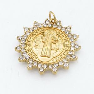 Stainless Steel Stone & Crystal Pendant - KP117976-FA