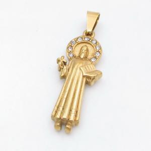 Stainless Steel Stone & Crystal Pendant - KP118039-KD