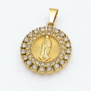 Stainless Steel Stone & Crystal Pendant - KP118045-KD