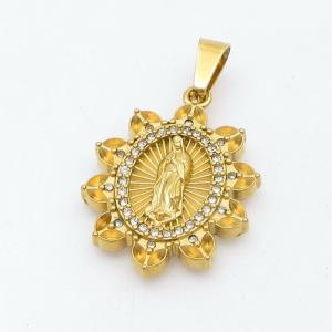 Stainless Steel Stone & Crystal Pendant - KP118051-KD