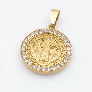 Stainless Steel Stone & Crystal Pendant - KP118064-KD