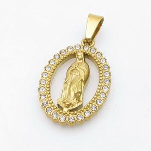 Stainless Steel Stone & Crystal Pendant - KP118070-KD