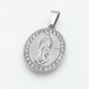 Stainless Steel Stone & Crystal Pendant - KP118071-KD