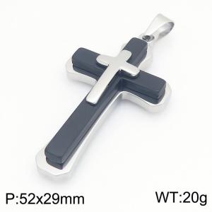Stainless steel jewelry multi-layer cross pendant - KP118129-KFC