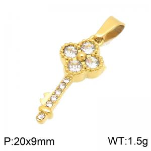 Stainless Steel Stone & Crystal Pendant - KP118260-Z