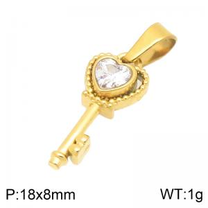 Stainless Steel Stone & Crystal Pendant - KP118261-Z