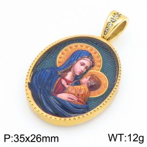 Stainless Steel Gold-plating Pendant - KP118265-GC