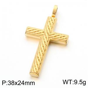 Stainless steel jewelry cross pendant - KP118477-GC