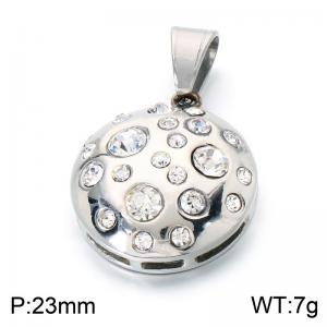 Stainless Steel Stone & Crystal Pendant - KP118978-LK