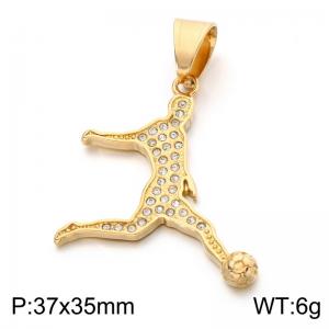Stainless Steel Stone & Crystal Pendant - KP118984-LK