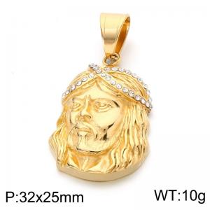Stainless Steel Stone & Crystal Pendant - KP118986-LK