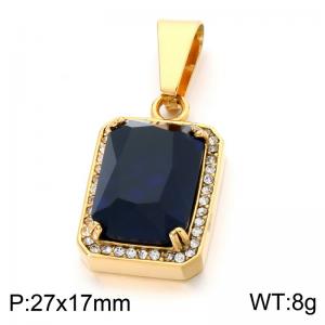 Stainless Steel Stone & Crystal Pendant - KP118991-LK