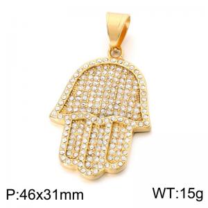 Stainless Steel Stone & Crystal Pendant - KP118992-LK