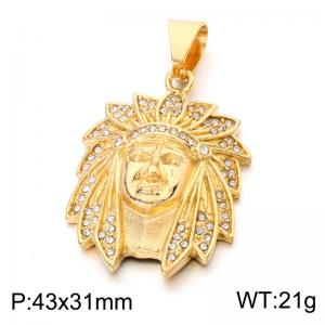 Stainless Steel Stone & Crystal Pendant - KP118994-LK