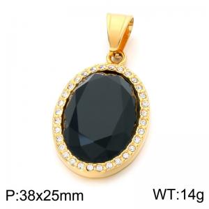 Stainless Steel Stone & Crystal Pendant - KP118996-LK