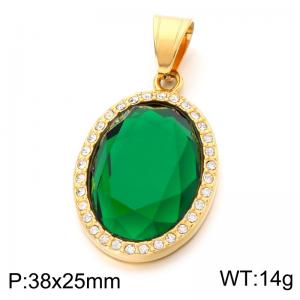 Stainless Steel Stone & Crystal Pendant - KP118997-LK