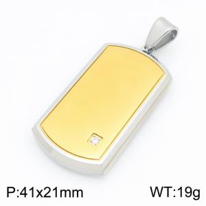 Stainless steel jewelry square plate pendant - KP119685-HR
