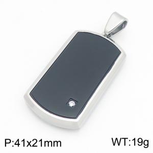 Stainless steel jewelry square plate pendant - KP119686-HR
