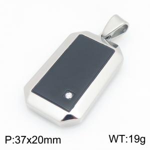 Stainless steel jewelry square plate pendant - KP119692-HR