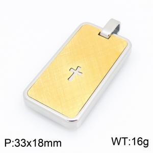 Stainless steel jewelry square plate pendant - KP119760-HR