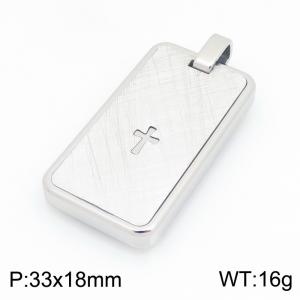 Stainless steel jewelry square plate pendant - KP119763-HR