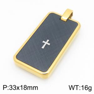 Stainless steel jewelry square plate pendant - KP119764-HR