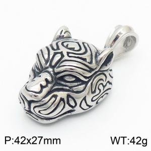 Punk Stainless Steel Tiger Head Pendant Accessory - KP119819-KJX