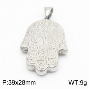 Stainless Steel Silver Palm Pendant for Women - KP120026-K