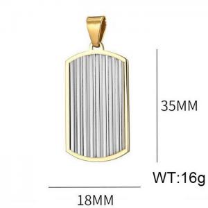 Fashion retro stainless steel gold edge military brand wave pattern creative trend jewelry pendant - KP120039-WGAS