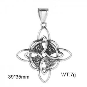 Stainless steel punk personalized Viking Celtic knot jewelry versatile silver pendant - KP120046-WGRZ
