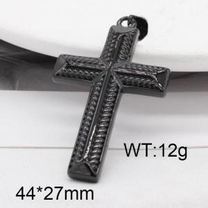 Stainless steel punk personalized cross jewelry versatile black pendant - KP120047-WGRZ