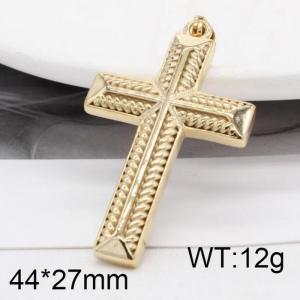 Stainless steel punk personalized cross jewelry versatile gold pendant - KP120048-WGRZ