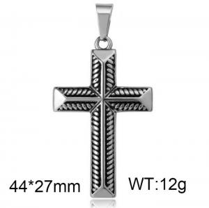 Stainless steel punk personalized cross jewelry versatile silver pendant - KP120049-WGRZ