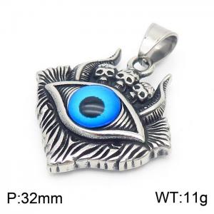 Stainless steel skull demon eye men's pendant - KP120057-MZOZ