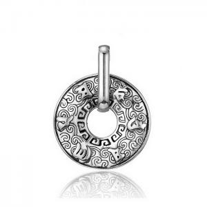Personalized Six Character Truth Circle Steel Men's Stainless Steel Pendant - KP120107-WGYG