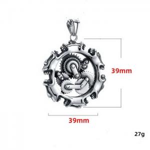 Retro vintage mechanical gear skeleton men's titanium steel pendant - KP120110-WGYG