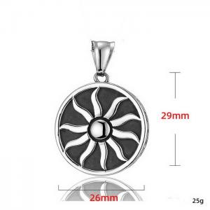 Retro Sunflower Round Men's Stainless Steel Pendant - KP120115-WGYG