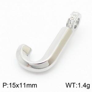 15x11mm Zirconia Balloon J Alphabet Charm Stainless Steel 304 Silver Color for Men and Womon - KP120221-Z