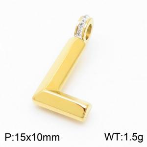15x10mm Zirconia Balloon L Alphabet Charm Stainless Steel 304 Gold Color for Men and Womon - KP120229-Z