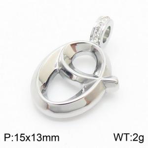 15x13mm Zirconia Balloon O Alphabet Charm Stainless Steel 304 Silver Color for Men and Womon - KP120236-Z