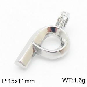15x11mm Zirconia Balloon P Alphabet Charm Stainless Steel 304 Silver Color for Men and Womon - KP120239-Z